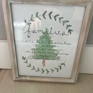 Framed Family Quote Art with Tree Design
